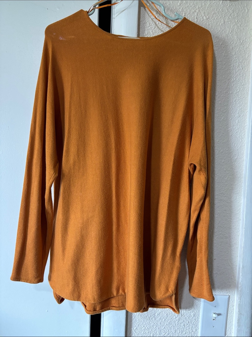 Michael Kors Burnt Orange Scoop Neck Lightweight Knit Sweater